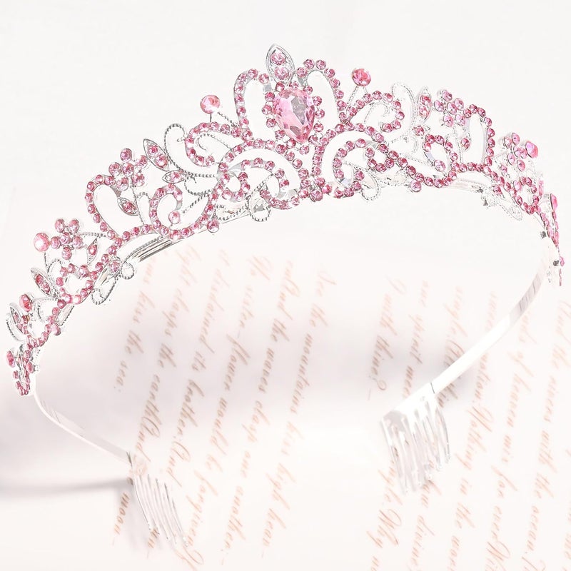 TAROSE Crowns for Women, Queen Crystal Gold Silver Tiaras with White Rhinestone and Combs, Goddess Crown for Wedding Bride Birthday Princess Bridal Shower Hair Accessories for Women - Image 3